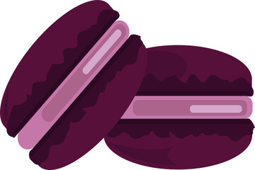 Purple vector macaron with purple cream