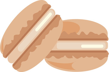 Brown vector macaron