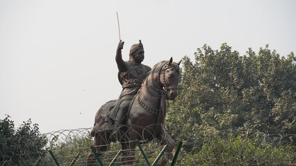 Surajmal statue at the Green Line of the Delhi Metro