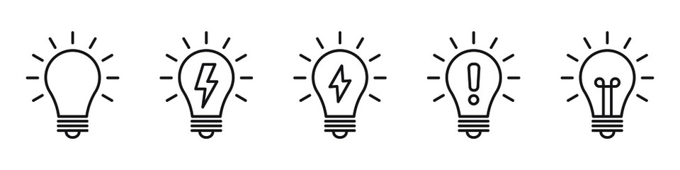 Fototapeta premium The light bulb icon vector, full of ideas and creative thinking, analytical thinking for processing. Outline symbol illustration.