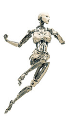 cyborg girl comic pose two