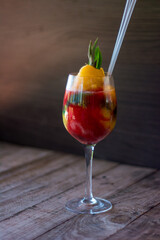 Caribbean cocktail. Drink with tropical flavors and bright colors