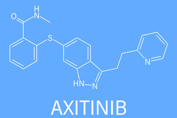 Skeletal formula of Axitinib cancer drug molecule.
