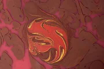 Abstract background texture with  Ebru marbling painting with patterns