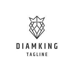 jewelry king line logo icon design template flat vector