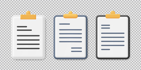 Clipboard icon set. Clipboard document. Vector illustration.