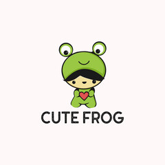 Cute Frog Logo Playful Design