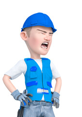 Fototapeta premium builder cartoon is shouting