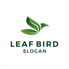 Leaf Bird Logo design. eagle leaf design icon vector illustration