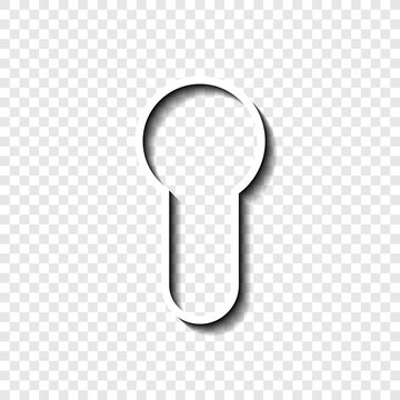 Keyhole icon, vector. Flat design. White with shadow on transparent grid.ai