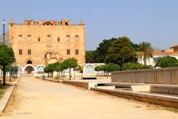Naklejka premium Palermo, Sicily (Italy): Palace of the Zisa, Arab-Norman Architecture Castle. UNESCO World Heritage Site