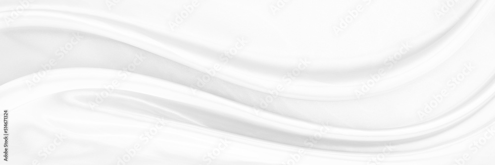 Poster White gray satin texture that is white silver fabric silk panorama background with beautiful soft blur pattern natural.