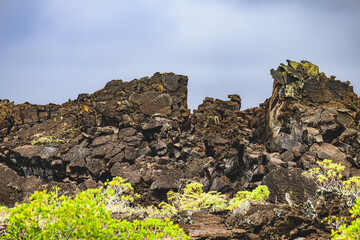 Landscape of lava rock formation, Cerro Brujo, Galápagos 