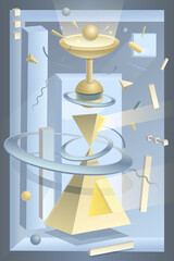 Painting abstract  composition Dynamics