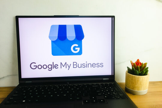 KONSKIE, POLAND - July 02, 2022: Google My Business tool logo displayed on laptop computer