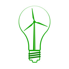 Green energy concept.  .Vector sketch illustration isolated on white background. Wind power generator - renewable energy innovation concept illustration