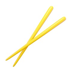 3d render crossed chopsticks icon. Rendering illustration of dining chinese chop sticks isolated on white background. Asian cooking cutlery kitchenware. Cute cartoon design. Restaurant dishware symbol
