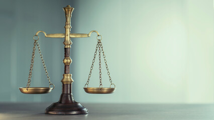 Legal and law concept scale of Justice on the blurred background