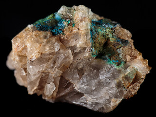 Tetrahedrite mineral on black background.