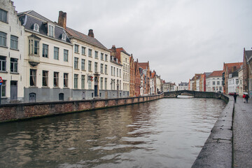 Naklejka premium Houses by the canal in Ghent
