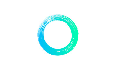 Letter O Logo gradient circle brush vector