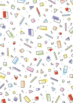 Muster 80er-Stil mit geometrischen Figuren