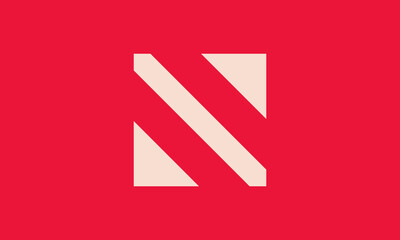 creative N logo negative space vector template