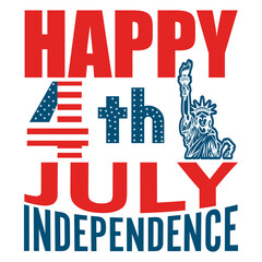 Happy 4th July Independence Day United States of America T-Shirt Design Vector