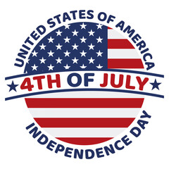 Happy 4th July Independence Day United States of America T-Shirt Design Vector