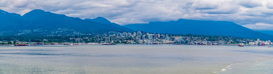 A panorama view across the Northshore, Vancouver, Canada in summertime