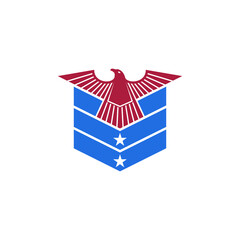 eagle and flag vector art design for logo