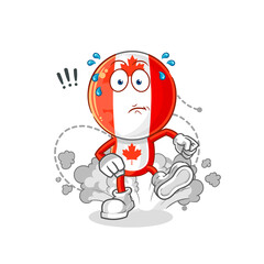 canada flag head running illustration. character vector