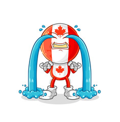 canada flag head crying illustration. character vector