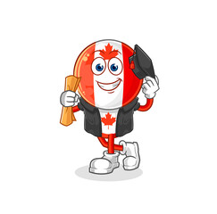 canada flag head graduation vector. cartoon character