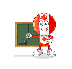 canada flag head teacher vector. cartoon character