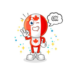 canada flag head agree mascot. cartoon vector