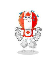 canada flag head fart jumping illustration. character vector