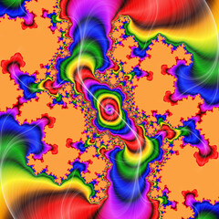 Fototapeta premium Colorful petals, abstract background with rainbow