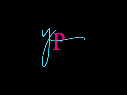 Handwriting YPp Signature Logo, Modern Yp py Logo Icon With Colorful Signature Letter Design
