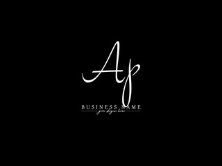Alphabet AP Signature Logo, Creative Ap pa Logo Letter Vector With Black Capital and small Signature Letter Symbol Design
