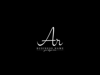 Alphabet AR Signature Logo, Creative Ar ra Logo Letter Vector With Black Capital and small Signature Letter Symbol Design