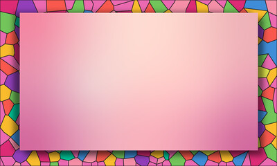 Crystallized frame space abstract illustration with carnival colorful for stained-glass effect vector