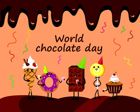 Banner, poster, postcard for the World Chocolate Day.