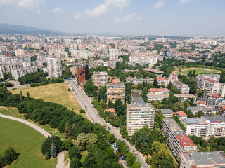 Naklejka premium Aerial view of South Park in city of Sofia, Bulgaria