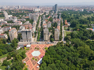 Aerial view of South Park in city of Sofia, Bulgaria