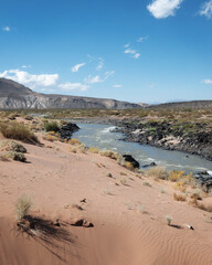 Blue river in the desert