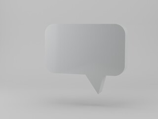 Fototapeta premium 3D image Realistic chat or online message illustration. Comment grey icon at the middle on grey background with shadows .