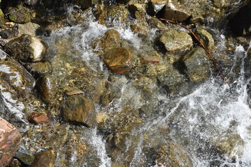 water flowing over rocks
