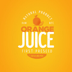 Orange juice retro vintage textured logotype, badge, label.