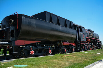 Fototapeta na wymiar Passenger wagon Train With Steam Locomotive No 56517